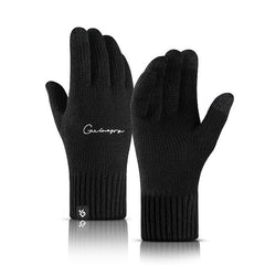 Men's Winter Knit Gloves Double Layer Hand Cover Windproof & Warm Fleece
