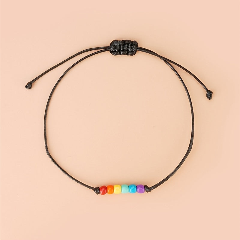 Rainbow Rice Beads Braided Bracelet