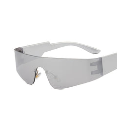 Rimless Futuristic Ladies Sports Sunglasses
