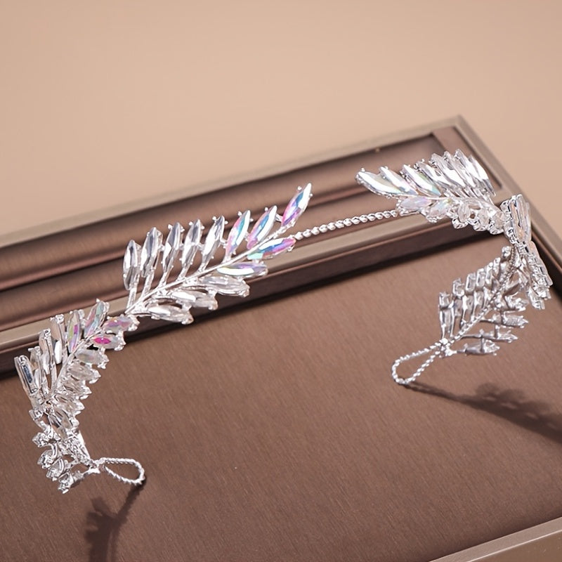 Bridal Crystal Rhinestone Leaf Hairband Tiara Headpiece Hair Ornaments