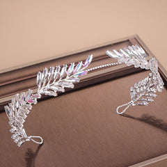 Bridal Crystal Rhinestone Leaf Hairband Tiara Headpiece Hair Ornaments