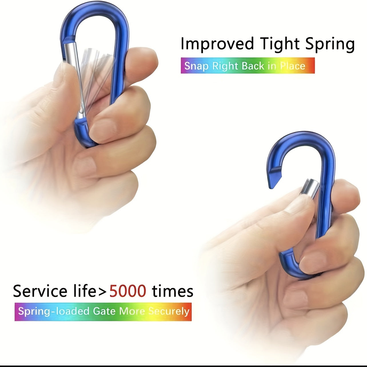 Outdoor Safety Spring Mountaineering Buckle LED Light Hook