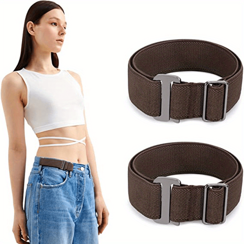 No Buckle Stretch Belt For Women & Men - Set of 2