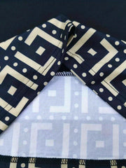  Geometric Print High Rise Straight Pants