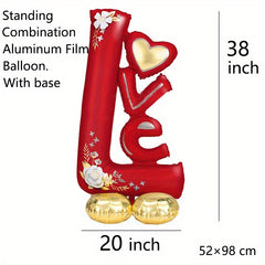 38 Inch LOVE Standing Combo Aluminum Balloon With Golden Base