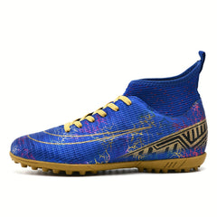 Kids Anti Skid Turf Football Boots Lace Up Training Shoes