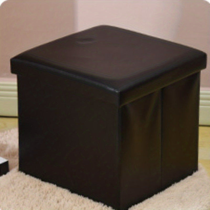 Multifunctional Folding Storage Stool Ottoman Marble Pattern