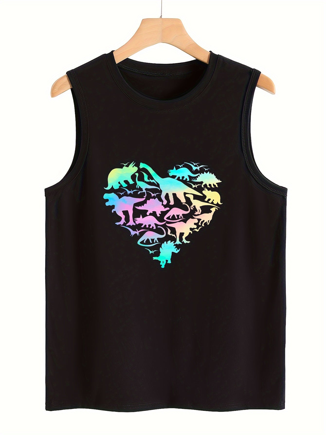Dinosaur Pattern Stretchy Sports Vest Sleeveless Top