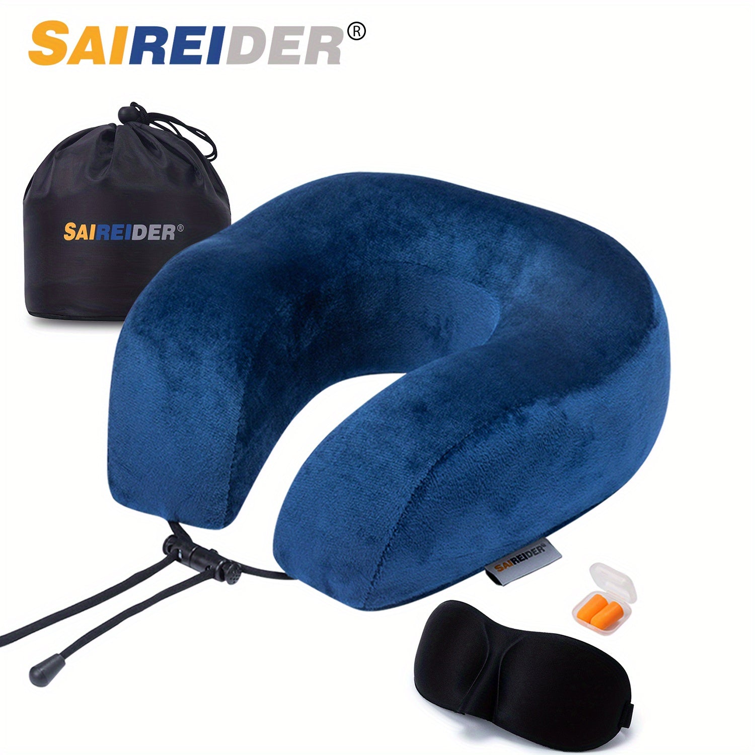 Memory Foam Travel Neck Pillow with Adjustable Support
