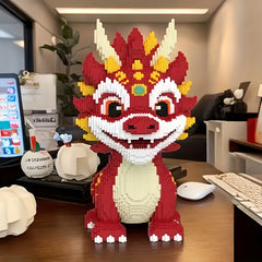 8118pcs Flame Dragon Building Block Puzzle Unique DIY Decoration