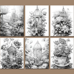 Floral Architecture Coloring Book for Emotional Release