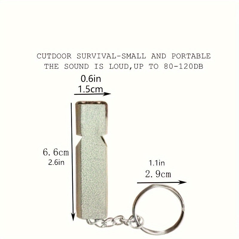 6pcs Double Frequency Alloy Aluminum Emergency Survival Whistle Keychain