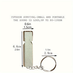 6pcs Double Frequency Alloy Aluminum Emergency Survival Whistle Keychain
