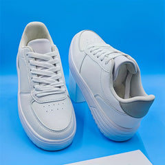 Women's Solid Skate Shoes Casual Lace Up Outdoor Shoes Lightweight