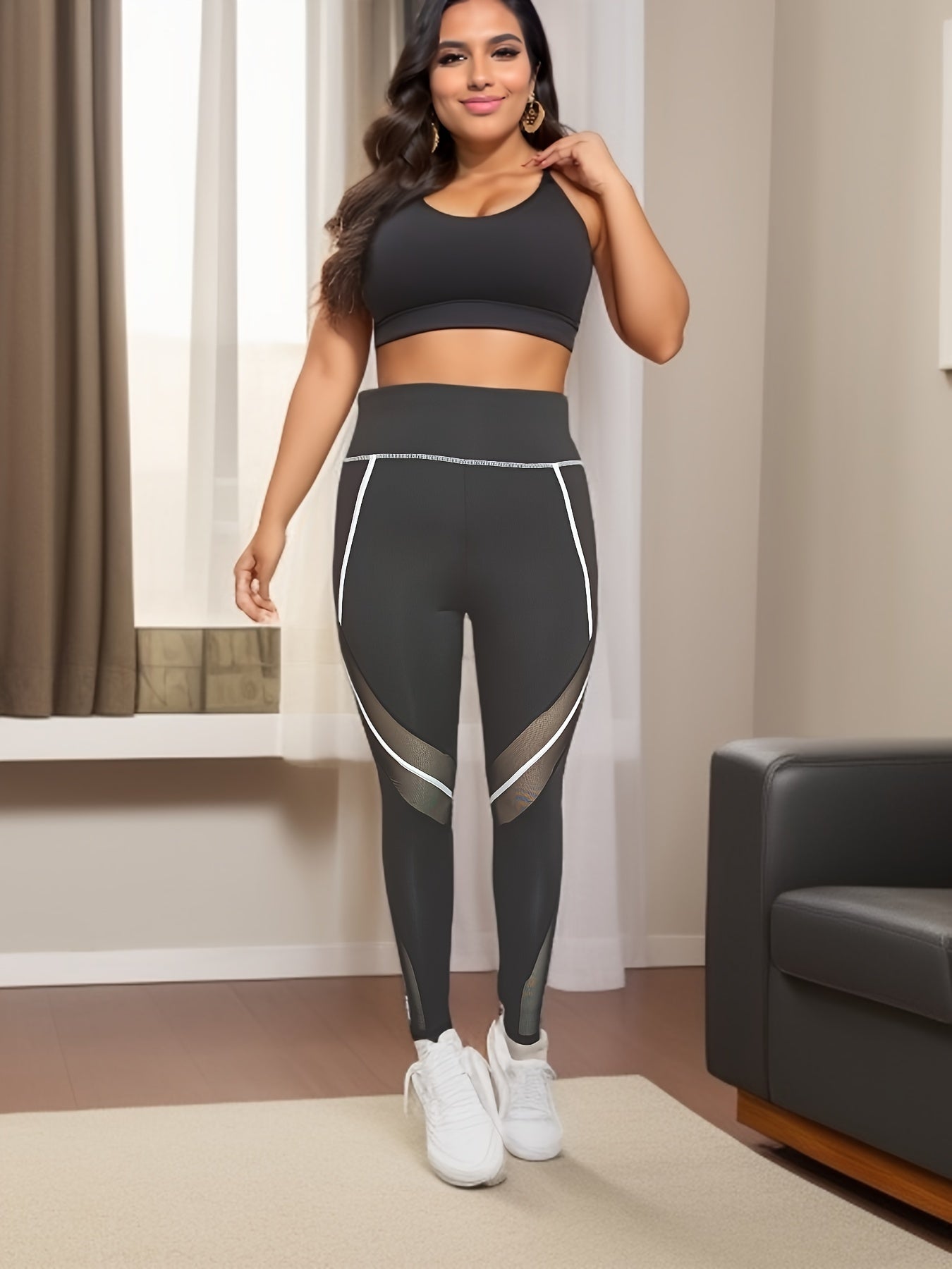  Colorblock Wide Waistband High Rise Sports Leggings