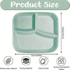 3Pcs Japanese Dividing Plate Set 3 Compartment Tableware Breakfast Plate