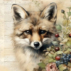 10sheets A5 Animal Squirrel Elk Forest Flower Grass DIY Tool Retro Jo