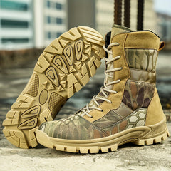 Men's Military Style Hiking Boots Non Slip Lace Up Durable Shoes