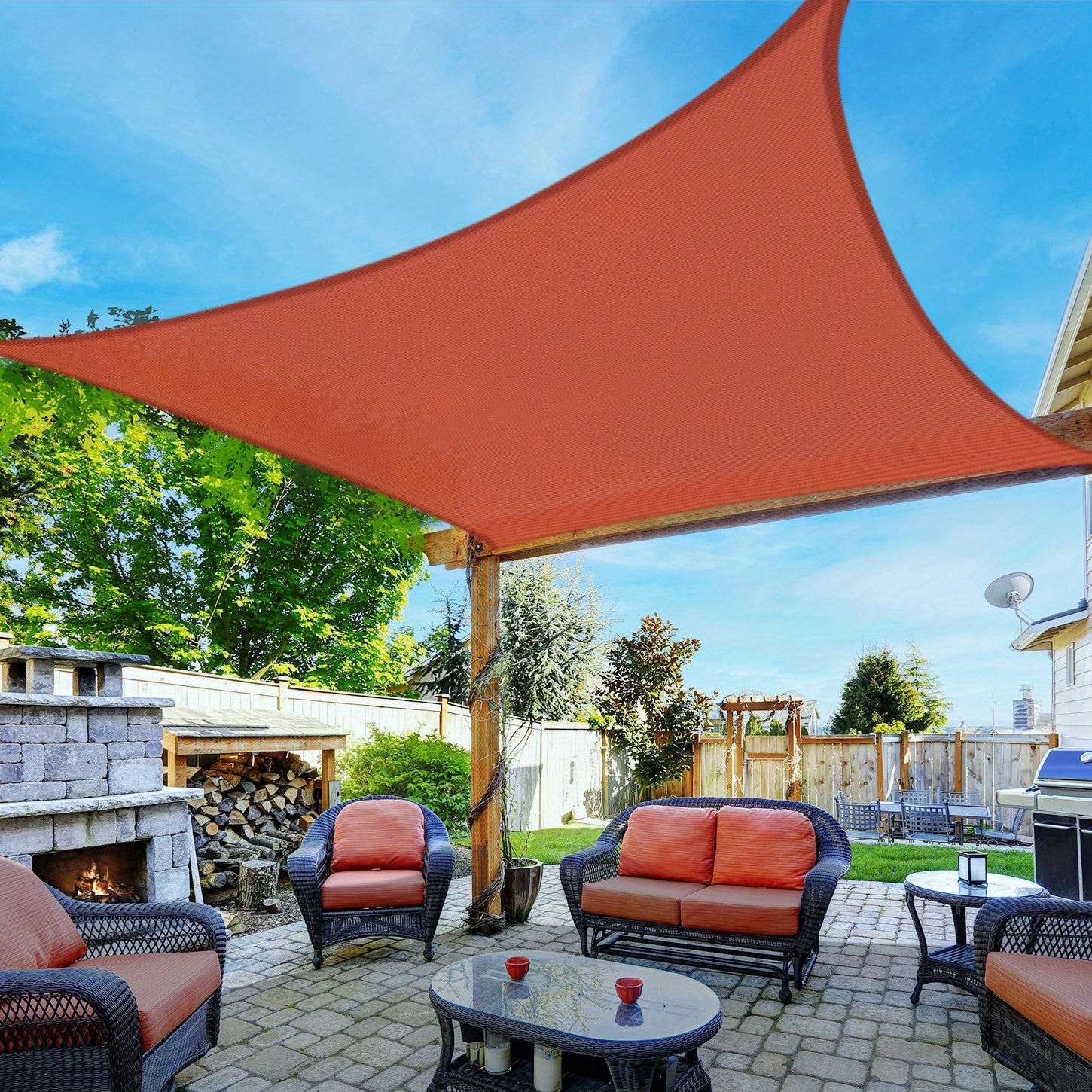 Rectangle Sun Shade Sail Canopy UV Block Outdoor Patio Carport