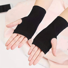 Short Elastic Gloves Unisex Knitted Half Finger Gloves Thin Breathable