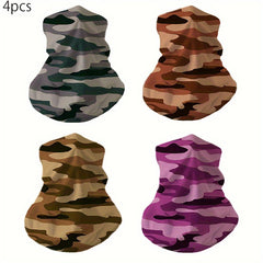 4 Pack Sunscreen Neck Cover Face Mask for Outdoor Cycling Camo Half Face Cover