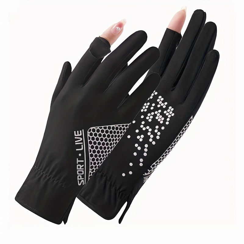 Sunscreen Gloves Elastic Sports Riding Gloves for Women