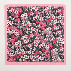 Red Flower Print Square Scarf Bandana Vintage Windproof Head Wrap