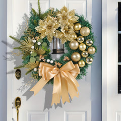 Golden Christmas Ball Pine Needle Garland Window Door Hanging Decoration