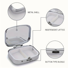 Cartoon Metal Medicine Box 2 Compartment Pill Organizer