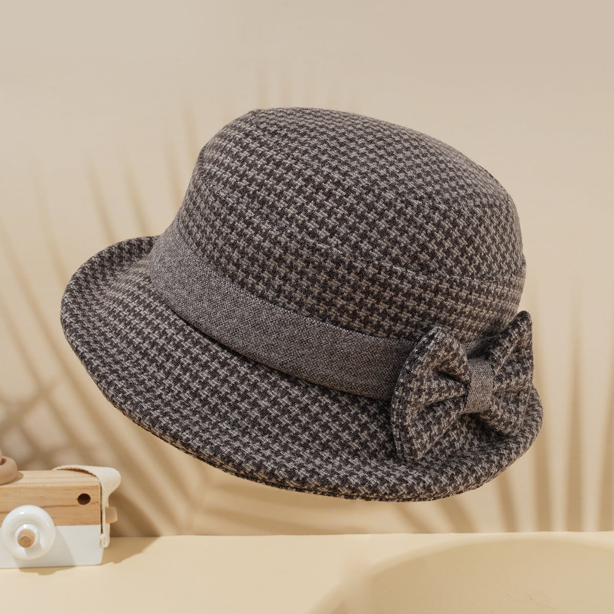 Casual Warm Bow Bucket Hat Fisherman Hat Cloche Hat