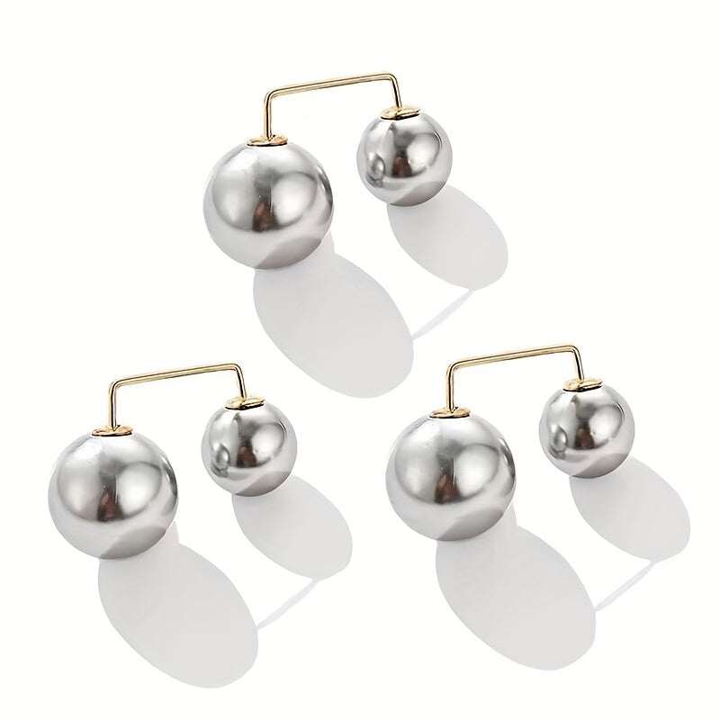 3pcs Faux Pearl Waist Pin Scarf Hijab Clip Set