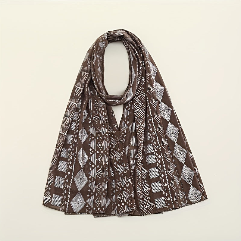 Hot Stamping Chiffon Scarf Classic Hijab Solid Shawl Windproof Head Wrap