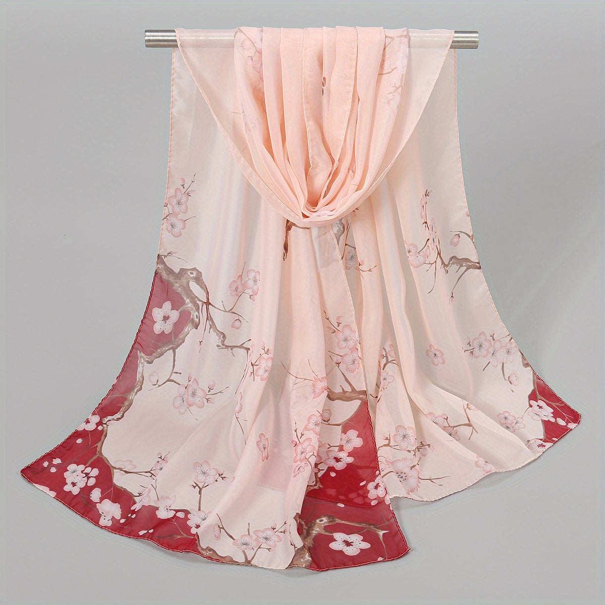 Floral Chiffon Scarf Boho Shawl Casual Travel Beach Towel