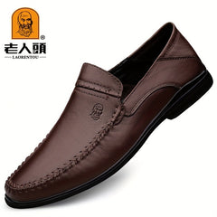 LAORENTOU Men's Leather Stitching Oxford Dress Shoes