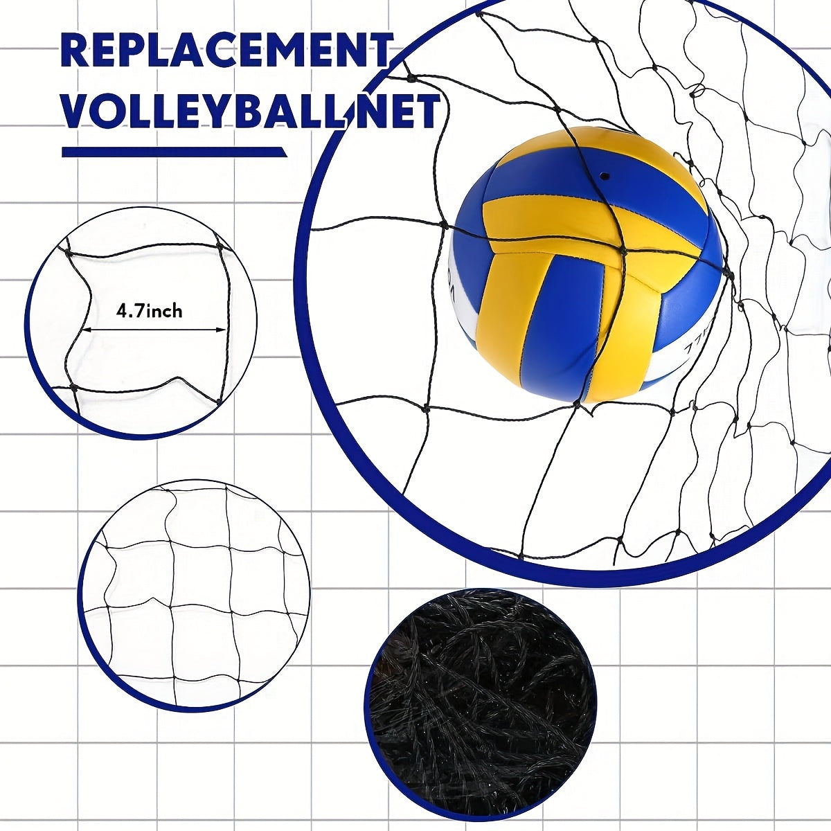 Foldable Volleyball Net Standard Size Indoor/Outdoor Use