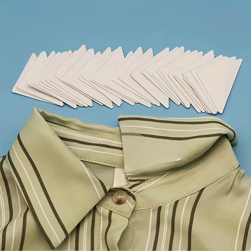 Collar Sticker For Shirt Anti-roll Inner Shaper Adhesive Pads - Pack of 30