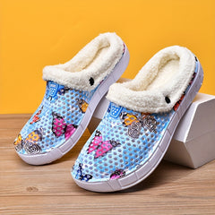 Women's Butterfly Print Warm Hole Shoes Lightweight Outdoor Shoes