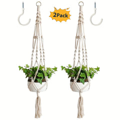 2 Pack Macrame Plant Hanger for Indoor & Outdoor - Hanging Planter