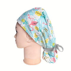 Cartoon Print Work Cap Elastic Nurse Hat Scrub Cap