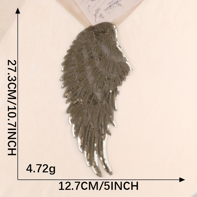 Sequin Wings Iron On Patches Sew On Embroidered Applique Repair Patch DIY Crafts