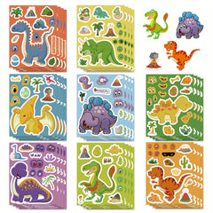 Dinosaur Stickers Reusable Self Adhesive Cartoon Decals