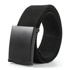 Canvas Leather Belt with Metal Buckle for Men