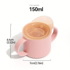 150ml Drinking Cup With Lid Double Handle Portable Water Cup