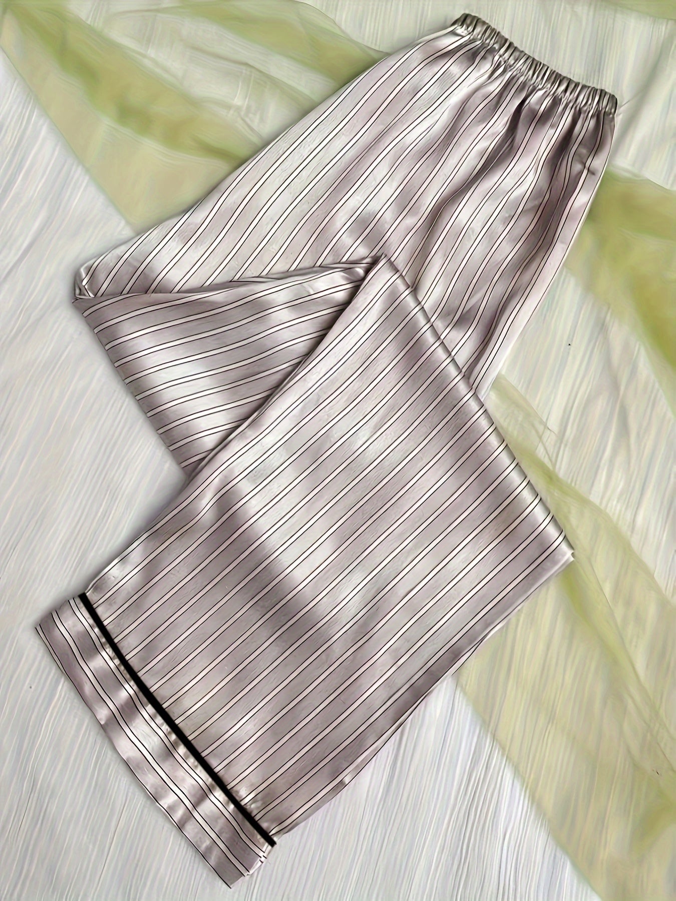  Striped Bow Front Home Wear Pants