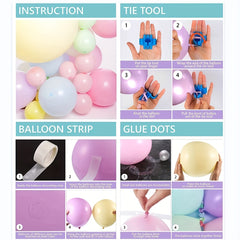 143pcs Ice Cream Macaron Balloon Garland Kit Wedding Birthday Party Decor