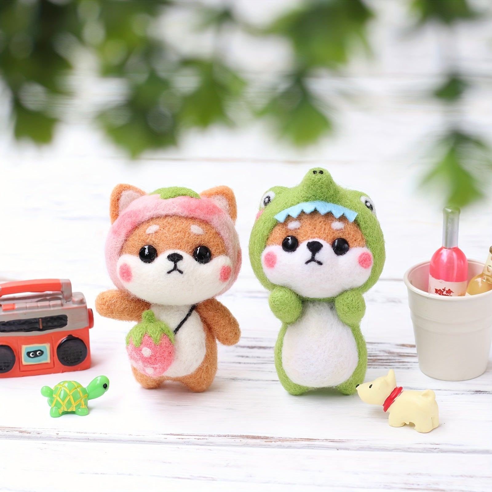 Needle Felting Kit For Beginners Dog Shiba DIY Craft Material Package