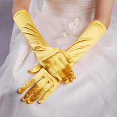 Baroque Style Wedding Gloves Long Mid Length Bridal Performance Gloves Red