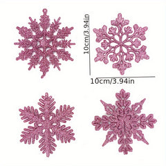 Snowflakes Christmas Decorations Glitter Powder Hanging Snowflake Decorations