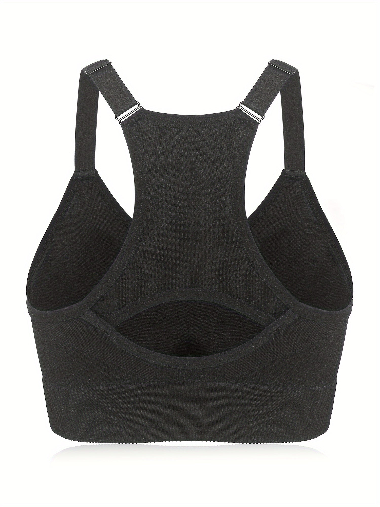 2 Pack Plus Size Seamless Racerback Sports Bras Set Women's Yoga Bralette