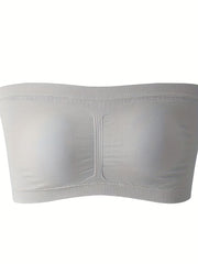  Removable Padding Bandeau Bra Women's Plus Non Underwire Double Layer